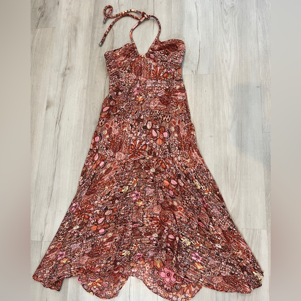 Elegant‎ Multicolor Halter Dress size 2 in great condition.